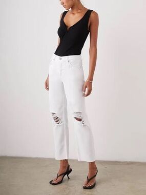 NWT RAILS Women's Atwater Slouchy
Straight Blanche Distress (white) Wash